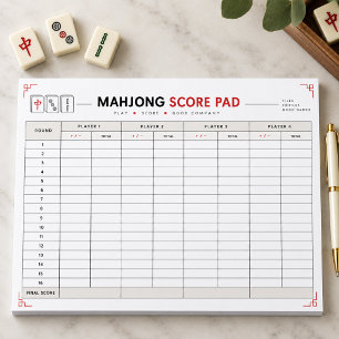 Mahjong-Punktetabelle Notizblock