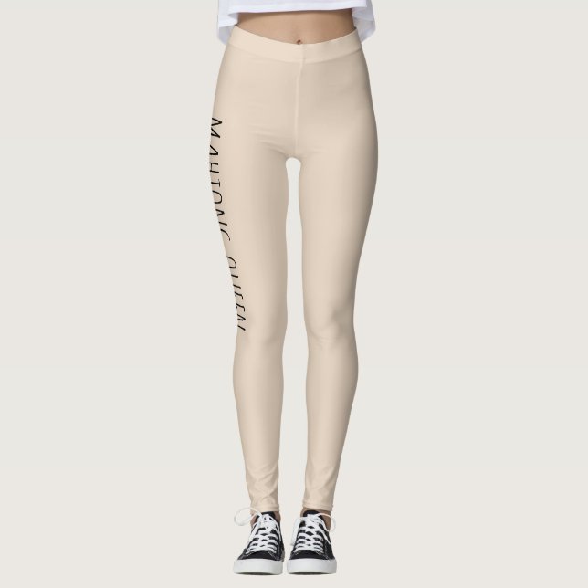 Mahjong Queen Beige Leggings (Vorderseite)