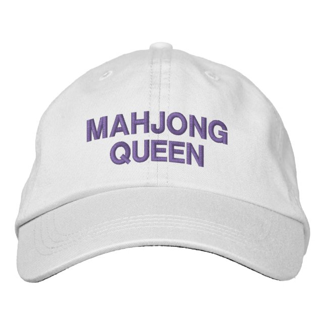 Mahjong Queen Funny Zitat Custom Bestickte Baseballkappe (Vorderseite)