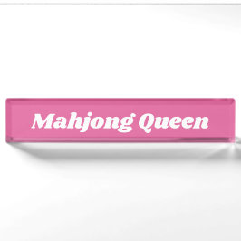 Mahjong Queen in Bright Pink Namensplakette