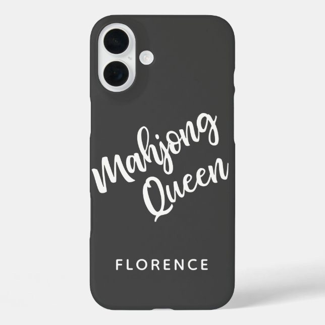 Mahjong Queen Personalisiert iPhone 16 Plus Hülle (Rückseite)