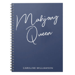 Mahjong Queen Personalisiert Name Navy Blue Notizblock