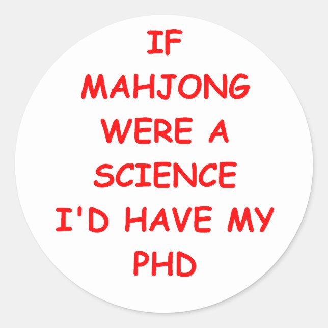Mahjong Runder Aufkleber (Vorderseite)