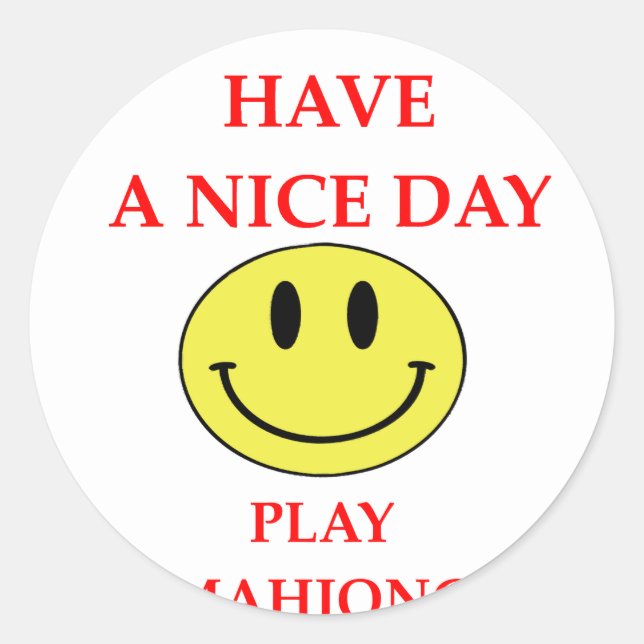 Mahjong Runder Aufkleber (Vorderseite)