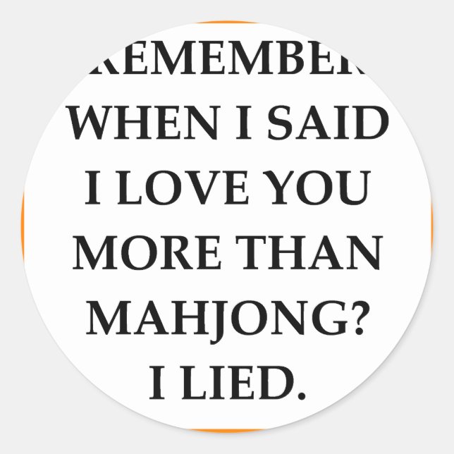 MAHJONG RUNDER AUFKLEBER (Vorderseite)