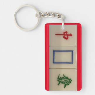 Mahjong-Schlüsselanhänger mit Drachensymbolen Schlüsselanhänger