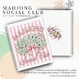Mahjong Social Club 8,5" x 11" Spiralblock Notizbuch