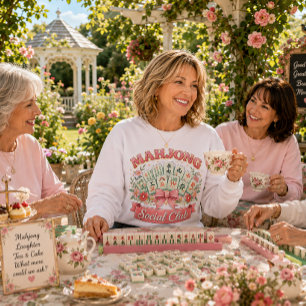 Mahjong Social Club Kacheln und Schleife Sweatshirt