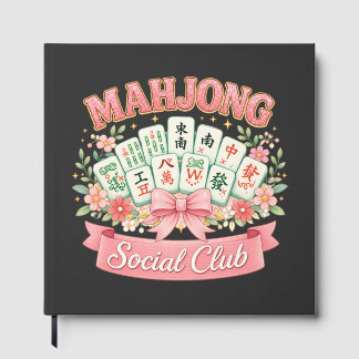 Mahjong-Social-Club Rosa Blumen-Schleife Gästebuch