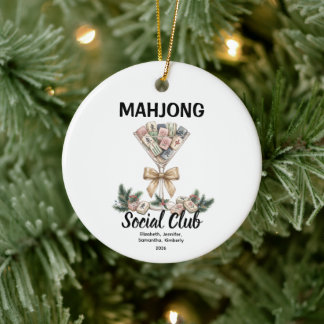 Mahjong Sozialclub Weihnachtsgruppengeschenk Keramik Ornament