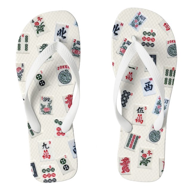 MahJong-Spielfliesen-Design   Flip Flops (Fußbett)