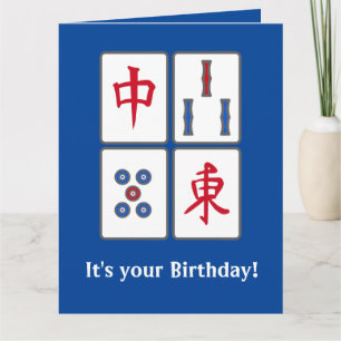 Mahjong-Spielkachel-Design Grußkarte Karte