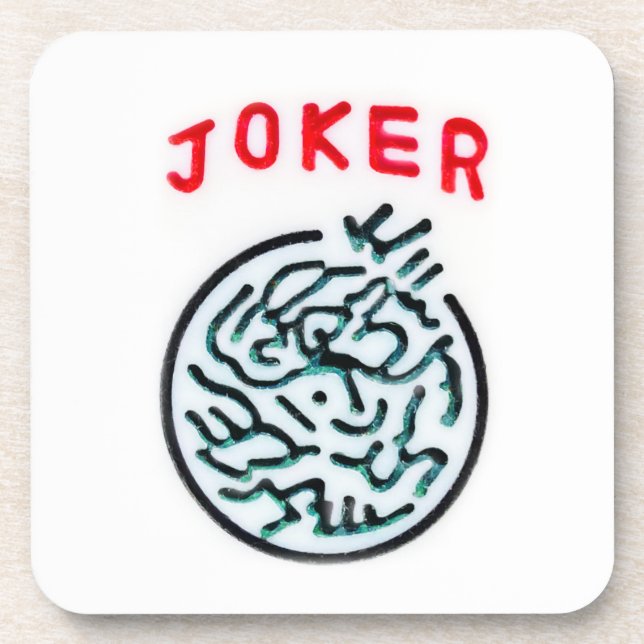 MahJong-Spielsymbol Joker-Kachel Getränkeuntersetzer (Vorderseite)