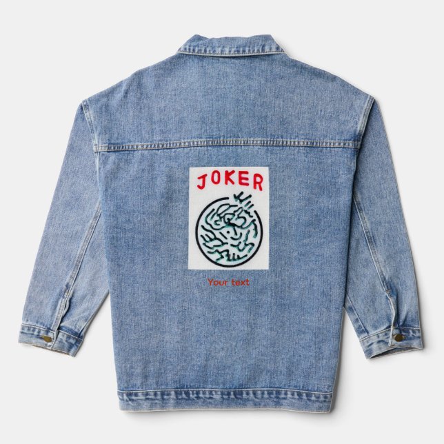 MahJong-Spielsymbol Joker-Kachel Jeansjacke (Rückseite)