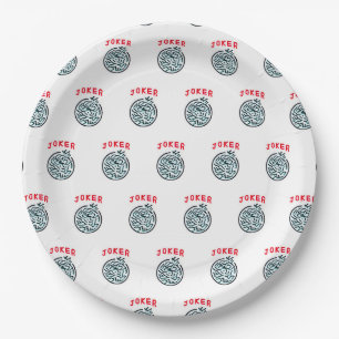 MahJong-Spielsymbol Joker-Kachel Pappteller