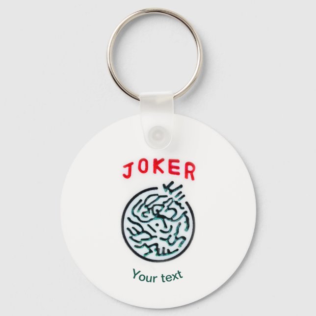 MahJong-Spielsymbol Joker-Kachel Schlüsselanhänger (Vorderseite)