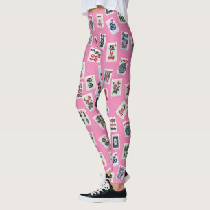 MahJong-Symbole auf Rosa Leggings