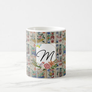 Mahjong-Tasse Blumenmuster Kaffeetasse