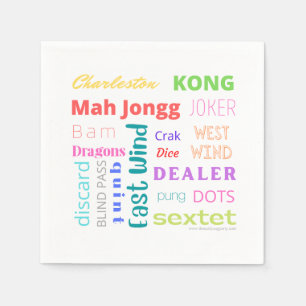 Mahjong themed napkin mit amerikanischem Mah Jongg Serviette