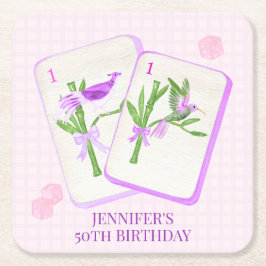 Mahjong Tile Napkins für Mahjong Party Deco Rechteckiger Pappuntersetzer