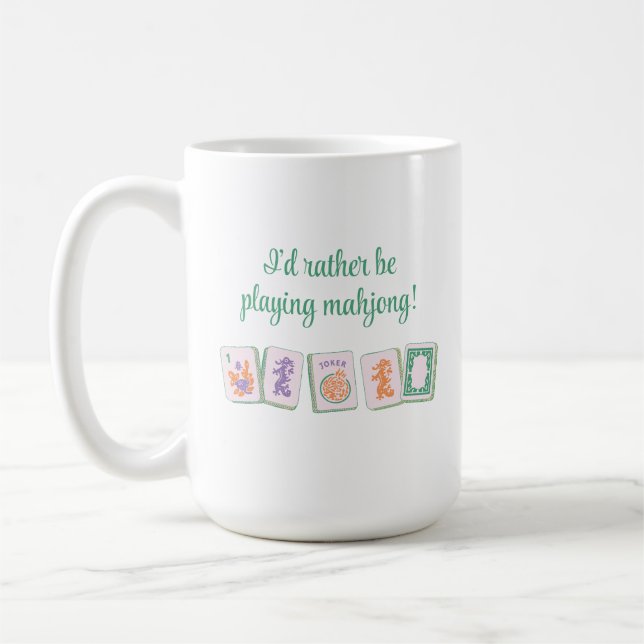 Mahjong Tile Tasse, helle Farbfliesen Kaffeetasse (Links)