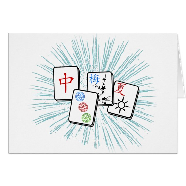 Mahjong Tiles bleu (Devant horizontal)