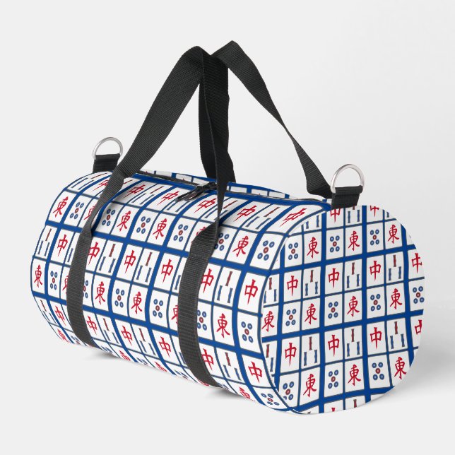 Mahjong Tiles Design Duffel Bag Duffle Bag (Linke Seite)