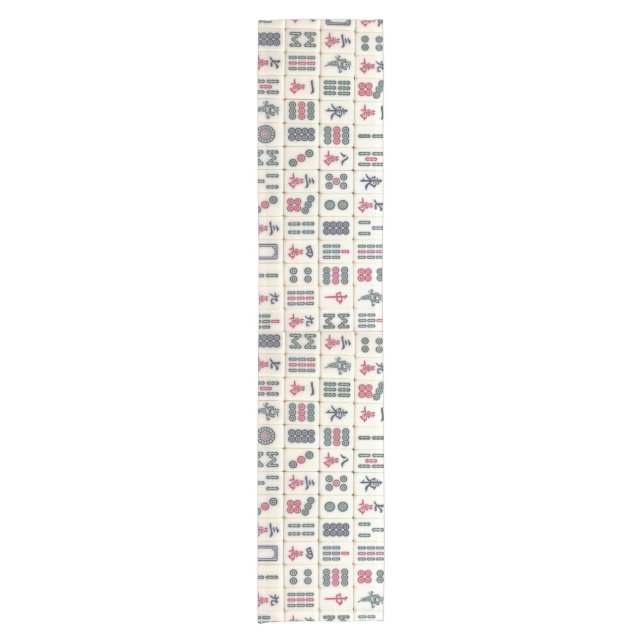 Mahjong Tiles Kurzer Tischläufer (Vorderseite)