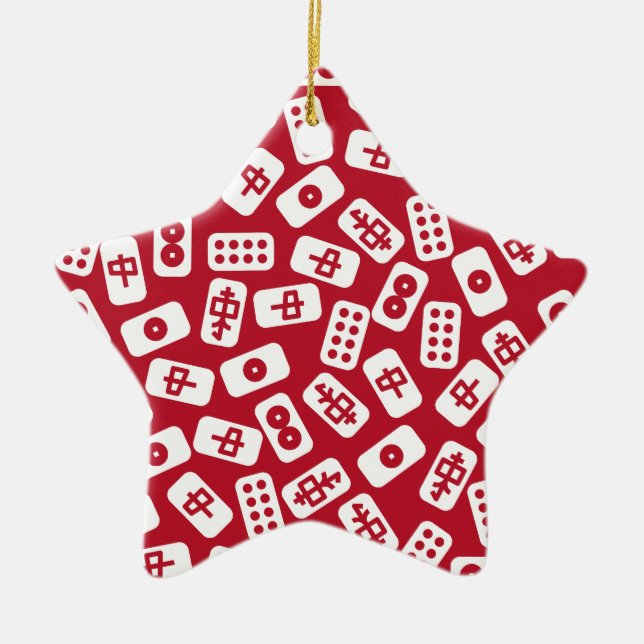 Mahjong Tiles Merry Christmas Keramik Ornament (Vorne)
