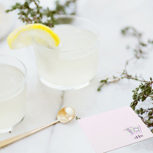 Mahjong Tiles Monogram Lavender Rechteckiger Pappuntersetzer