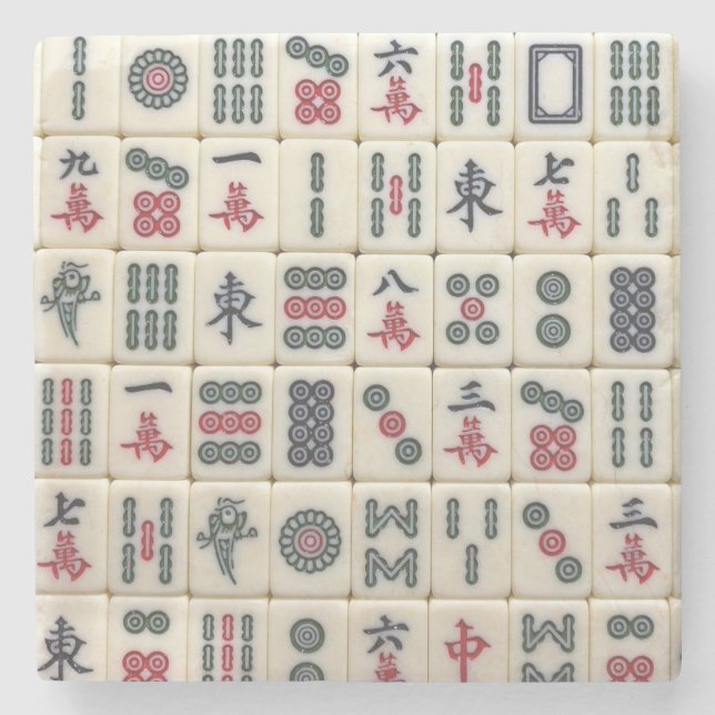 Mahjong Tiles Steinuntersetzer (Vorderseite)