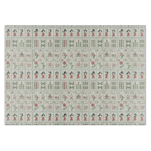 Mahjong Tiles Tempered Glas Schneidebrett