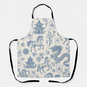 Mahjong Toile - Jahr des Pferdes Schürze