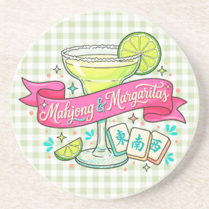 Mahjong und Margaritas Spielnacht Cocktail Getränkeuntersetzer