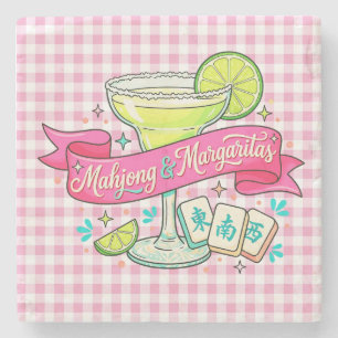Mahjong und Margaritas Spielnacht Cocktail Steinuntersetzer