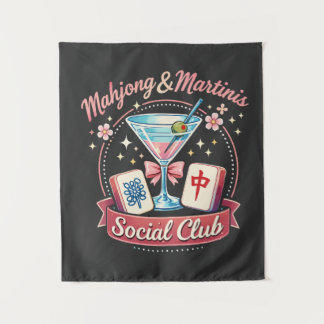 Mahjong und Martinis Sozialclub Wandteppich