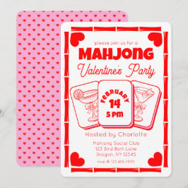 Mahjong Valentine's Party Invitation Einladung