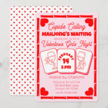 Mahjong Valentins-Party Cupid Einladung