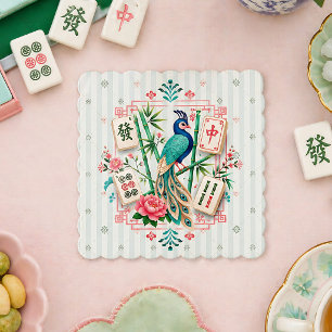Mahjong Vogel Blumenuntersetzer Elegant Untersetzer