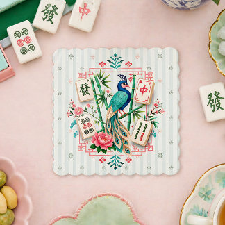 Mahjong Vogel Blumenuntersetzer Elegant Untersetzer