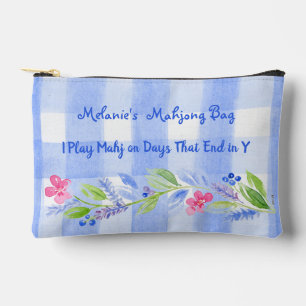 Mahjong Watercolor-Blumen-Kontrollkästchen-Würfel- Zubehörtasche