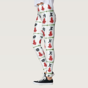 Mahjong Weiße Leggings
