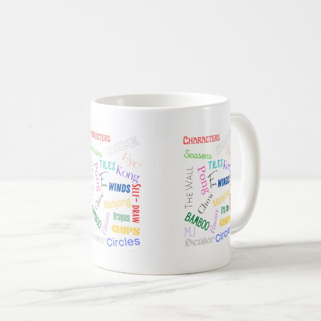 Mahjong Words Cup Kaffeetasse (VorderseiteRechts)