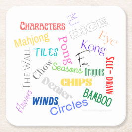 Mahjong Words Paper Untersetzer