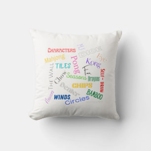 Mahjong Words Pillow Kissen