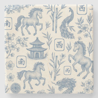 Mahjong Year of the Horse Coaster Steinuntersetzer
