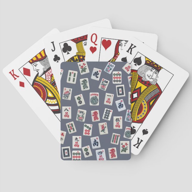 MahJongg tiles design on dark blue Spielkarten (Rückseite)