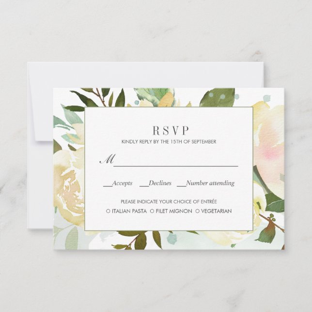 Mahlzeit für Creme und Käse Option Hochzeit Rsvp (Vorderseite)