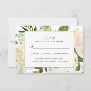 Mahlzeit für Creme und Käse Option Hochzeit Rsvp Karte