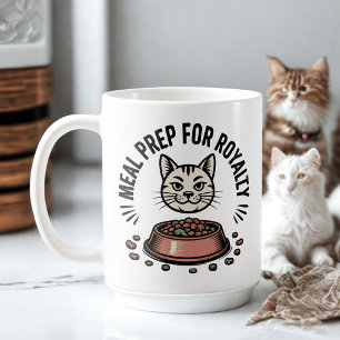 Mahlzeiten-Vorbereitung für den Adel Katzen Humo Kaffeetasse